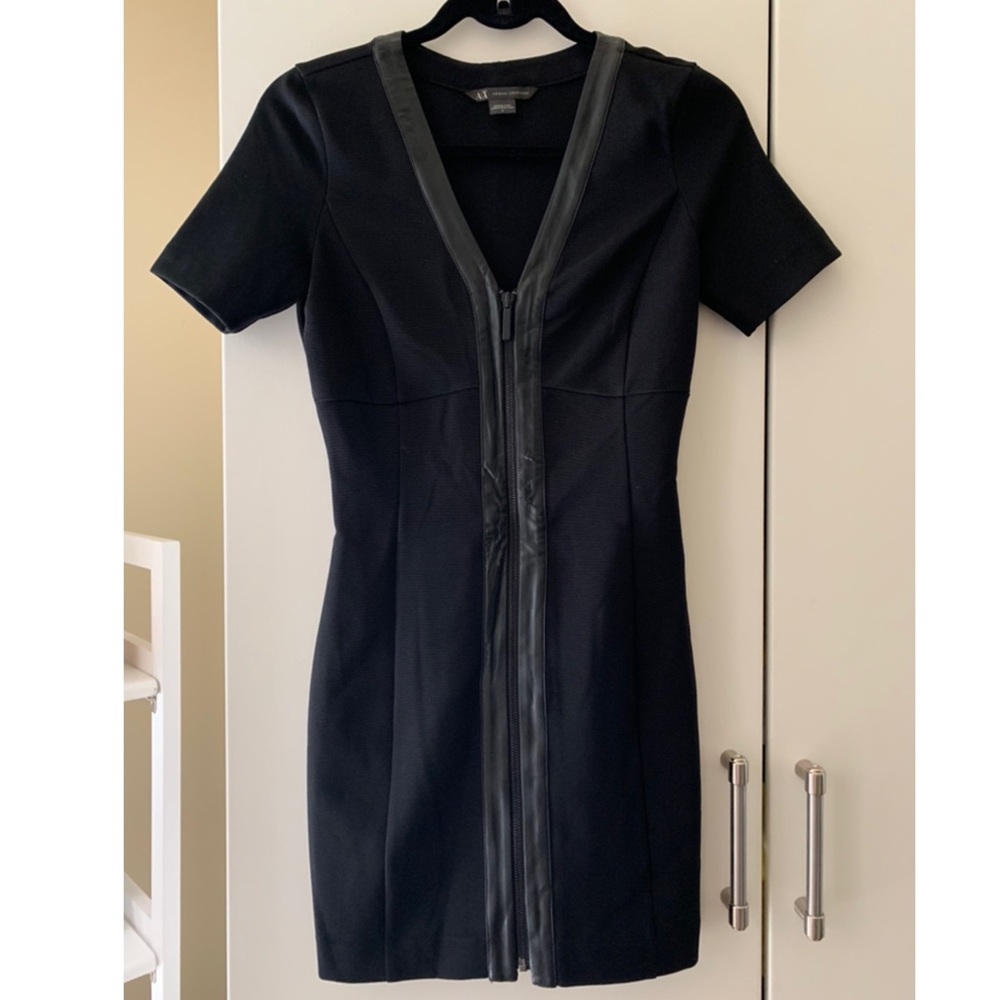 Armani Exchange zip up black dress
